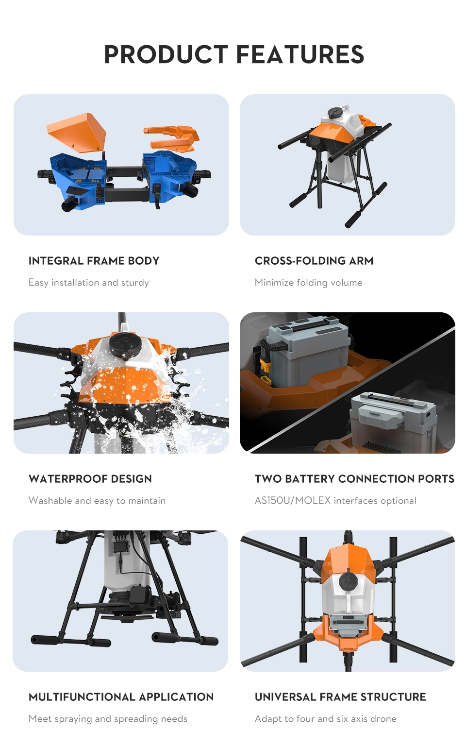 EFT G630 Six-Axis 30L /KG Agricultural Spray Drone